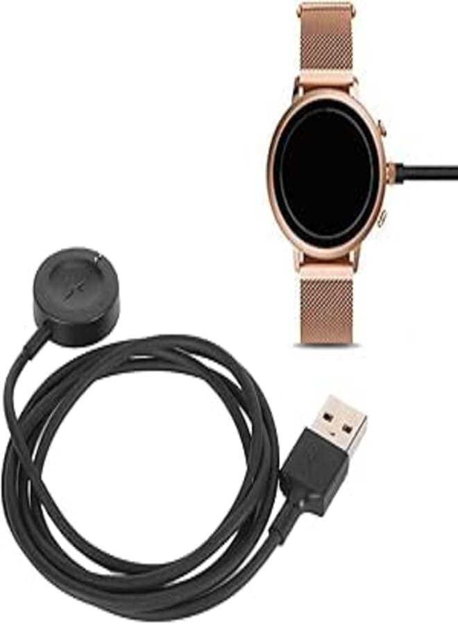 Smart Watch Charging Cable for Fossil Gen 6 Gen 5 Gen 4 Sport for Gen 6 Gen 5E Gen 5 Gen 4, Magnetic Fast Charging Station for Watches, Wireless Smart Watch Charger (Black)